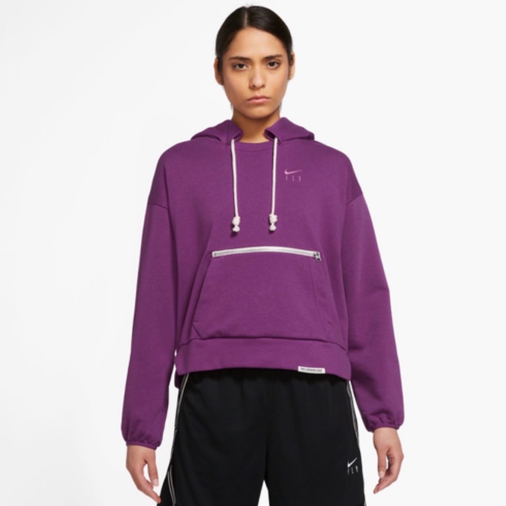 Nike Women's Dri-FIT Swoosh Fly Standard Issue Pullover Basketball Hoodie purple